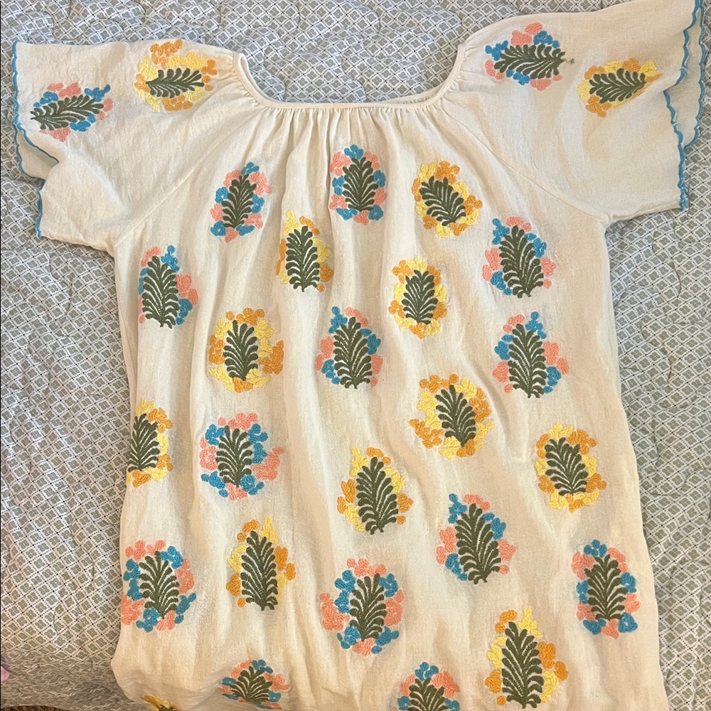 Floral Embroidered Cream Dress